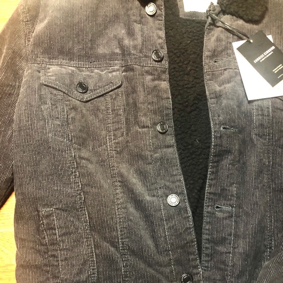 Black corduroy jacket with teddy fleece inside - Picture 3 of 3